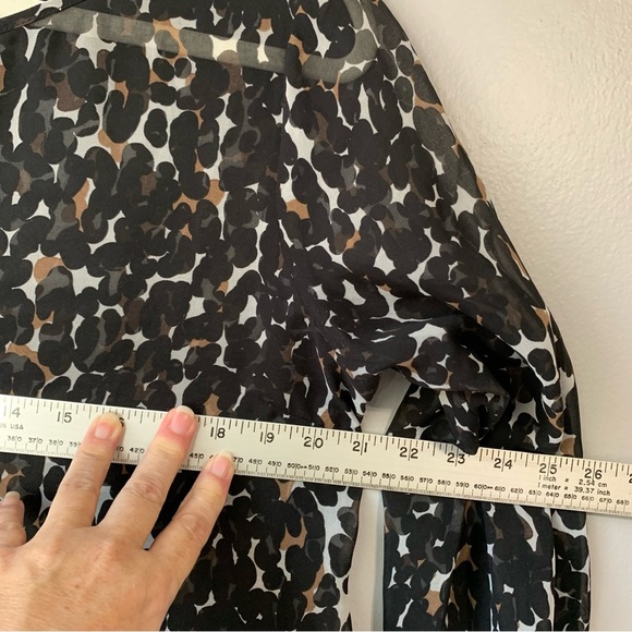 A Pea In The Pod Maternity black sheer leopard blouse with long sleeves. Size L - Picture 9 of 9